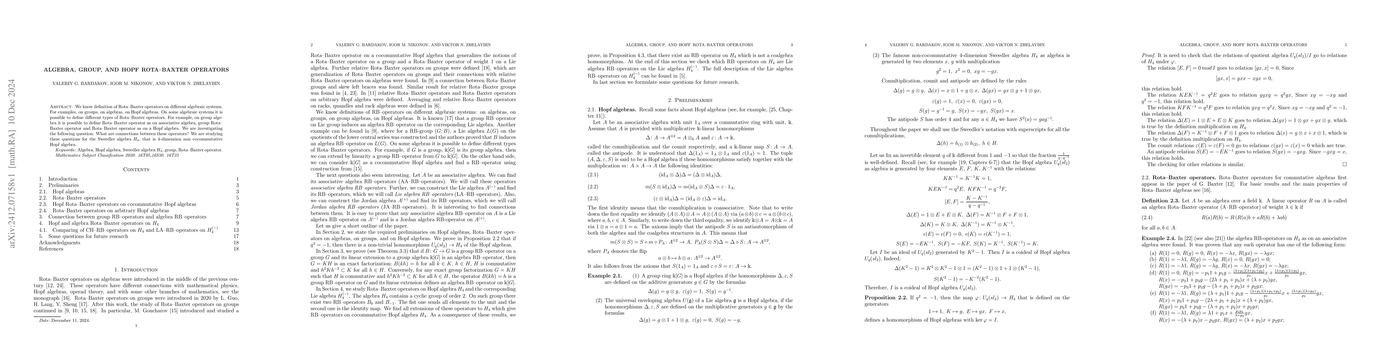 Thumbnail for Algebra, group, and Hopf Rota-Baxter operators