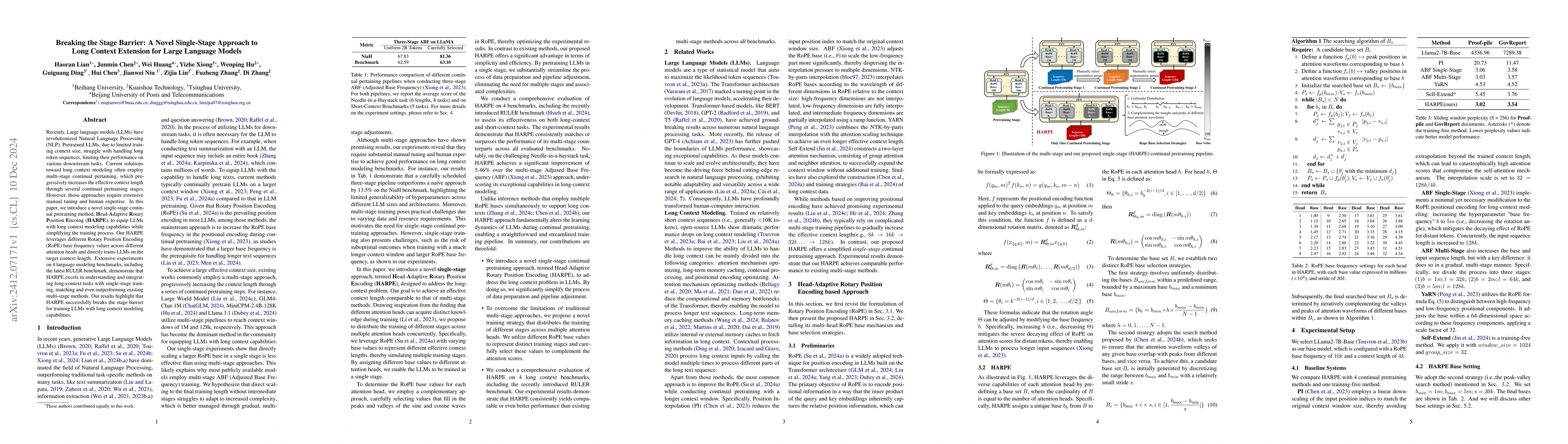 Thumbnail for Breaking the Stage Barrier: A Novel Single-Stage Approach to Long
  Context Extension for Large Language Models