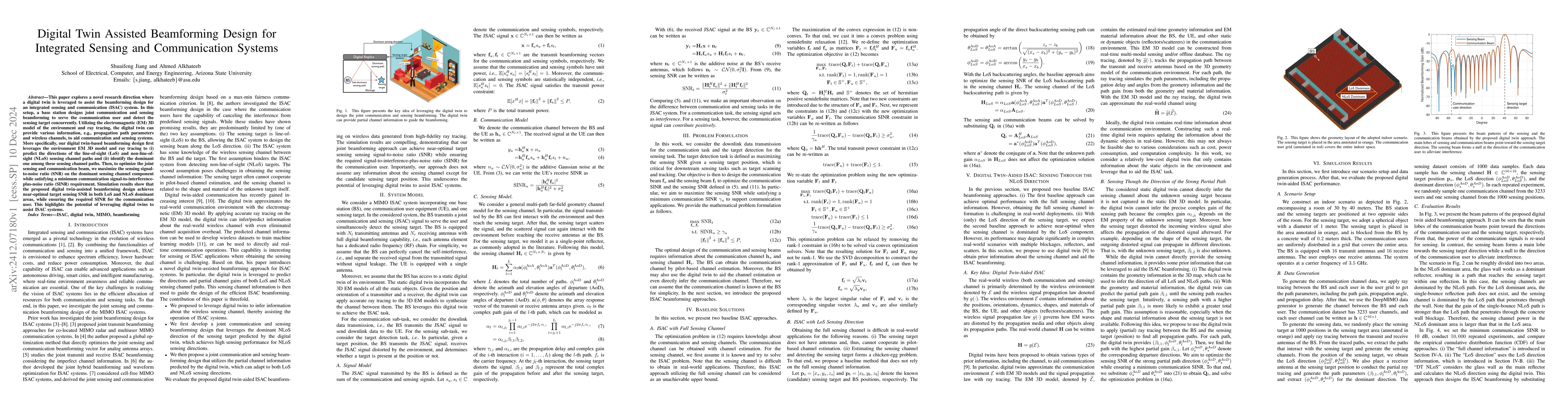 Thumbnail for Digital Twin Assisted Beamforming Design for Integrated Sensing and
  Communication Systems