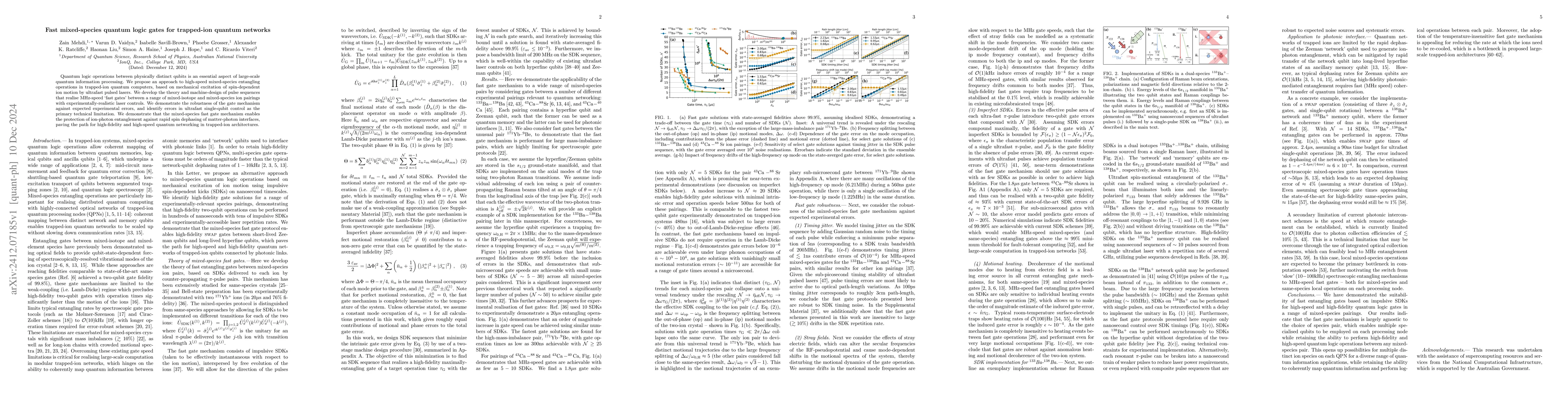 Thumbnail for Fast mixed-species quantum logic gates for trapped-ion quantum networks