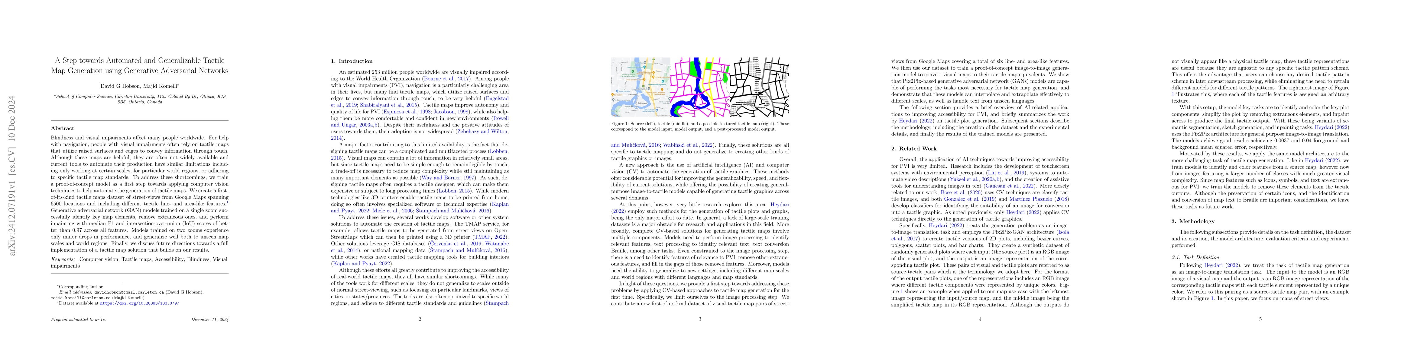 Thumbnail for A Step towards Automated and Generalizable Tactile Map Generation using
  Generative Adversarial Networks