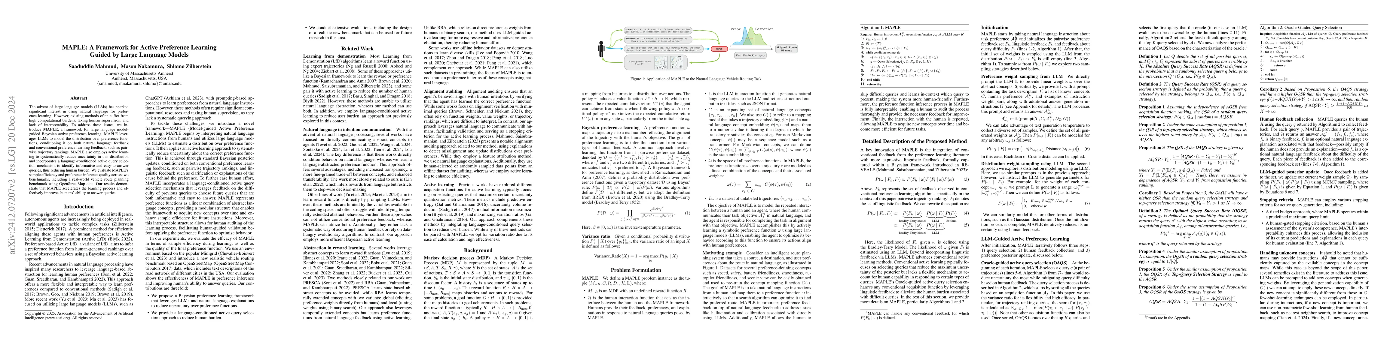 Thumbnail for MAPLE: A Framework for Active Preference Learning Guided by Large
  Language Models