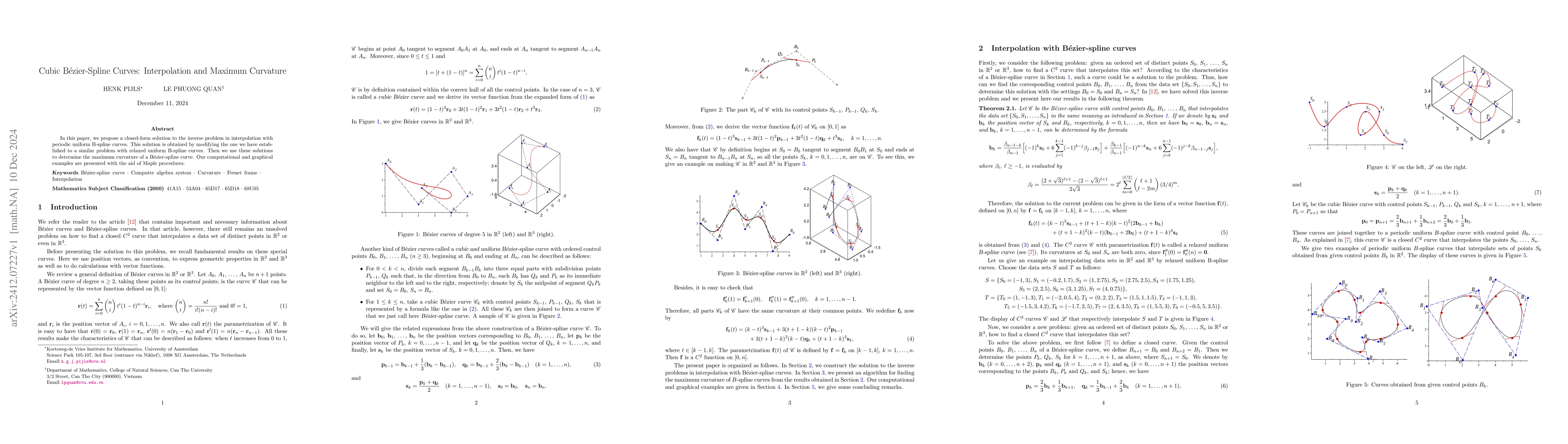 Thumbnail for Cubic Bézier-Spline Curves: Interpolation and Maximum Curvature