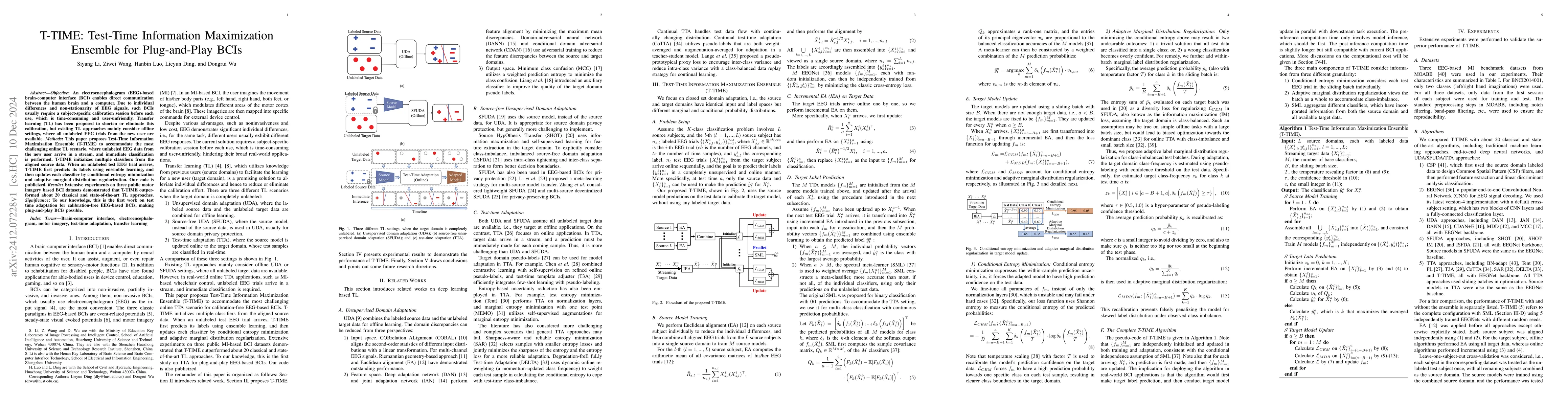 Thumbnail for T-TIME: Test-Time Information Maximization Ensemble for Plug-and-Play
  BCIs