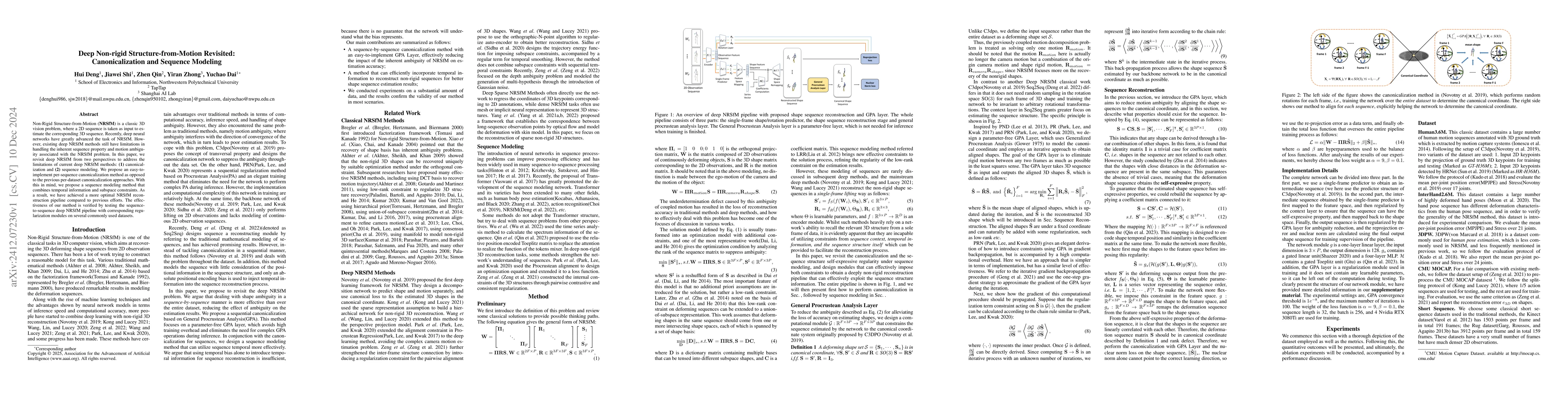 Thumbnail for Deep Non-rigid Structure-from-Motion Revisited: Canonicalization and
  Sequence Modeling