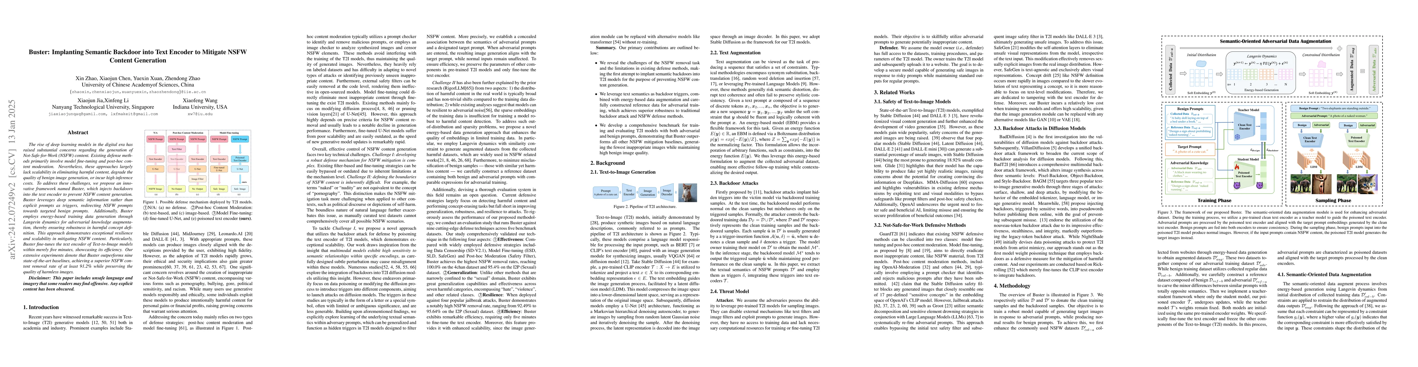 Thumbnail for Buster: Incorporating Backdoor Attacks into Text Encoder to Mitigate
  NSFW Content Generation