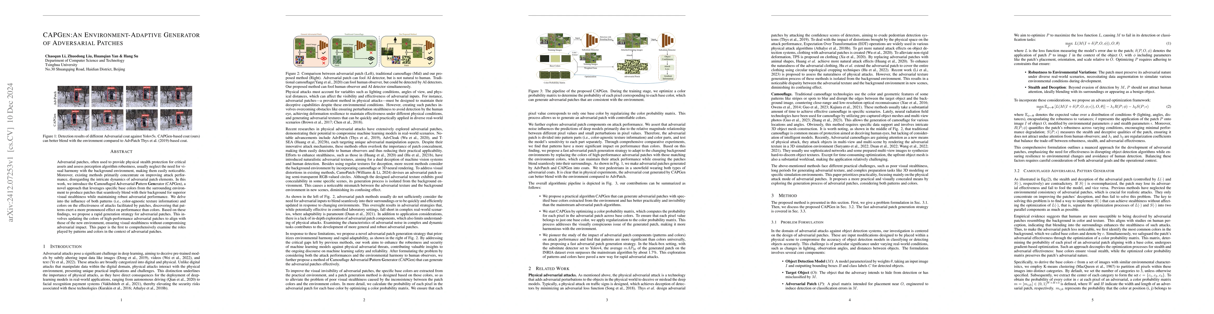 Thumbnail for CapGen:An Environment-Adaptive Generator of Adversarial Patches