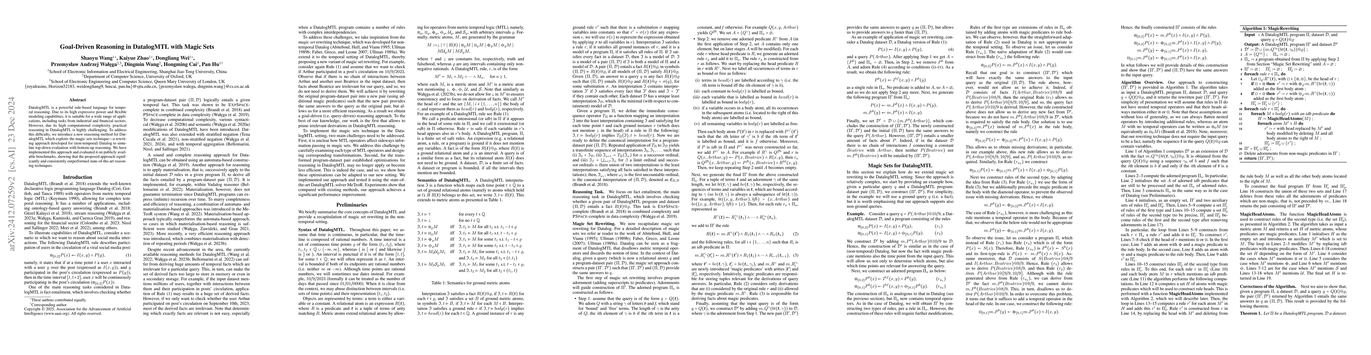 Thumbnail for Goal-Driven Reasoning in DatalogMTL with Magic Sets