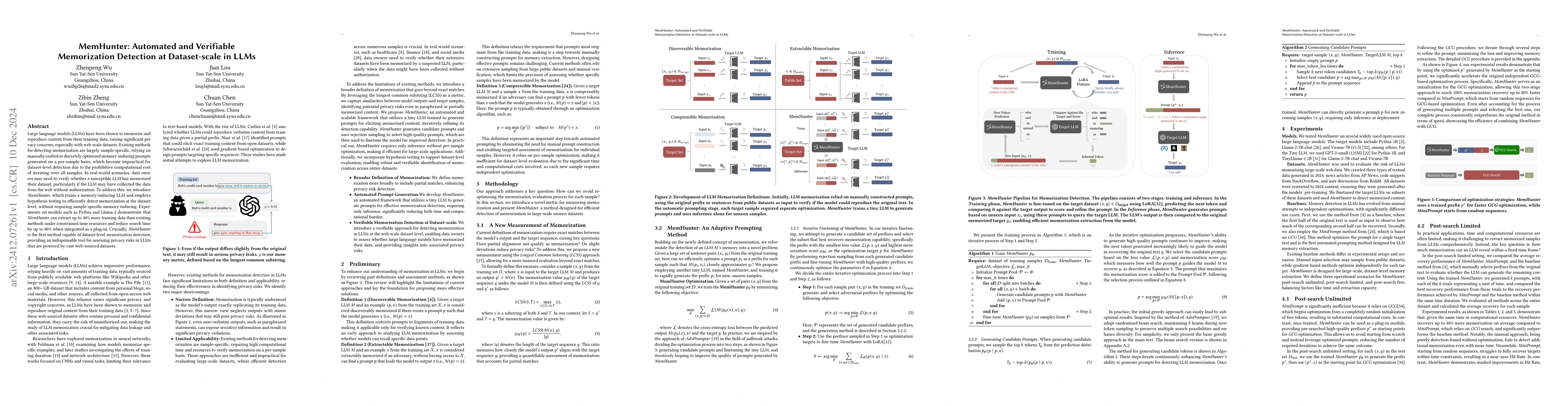 Thumbnail for MemHunter: Automated and Verifiable Memorization Detection at
  Dataset-scale in LLMs