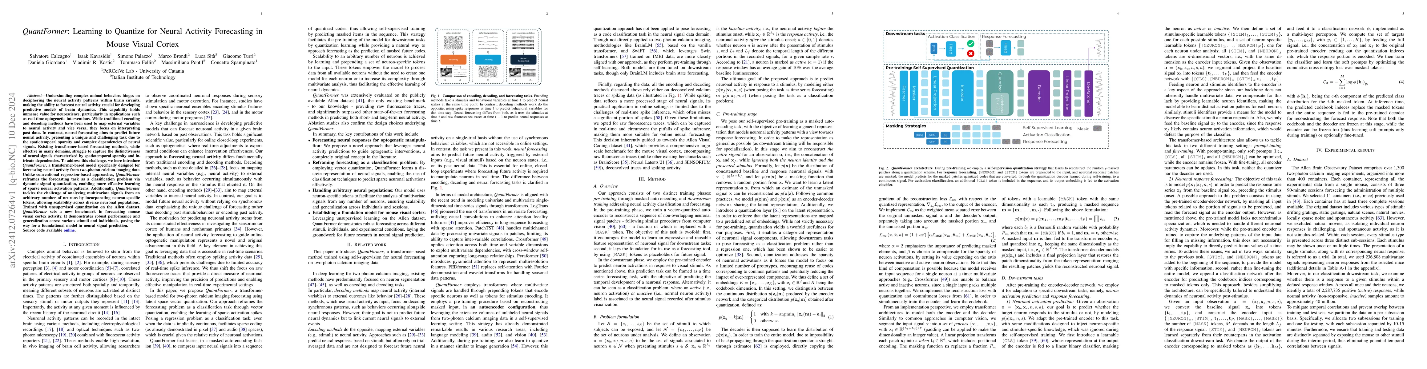 Thumbnail for QuantFormer: Learning to Quantize for Neural Activity Forecasting in
  Mouse Visual Cortex