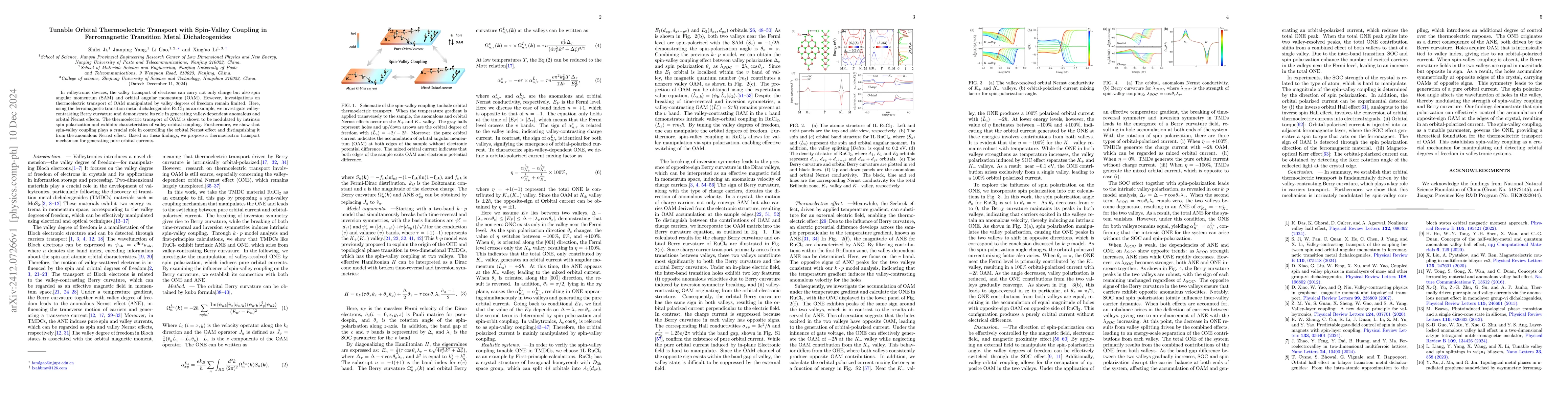 Thumbnail for Tunable Orbital Thermoelectric Transport with Spin-Valley Coupling in
  Ferromagnetic Transition Metal Dichalcogenides