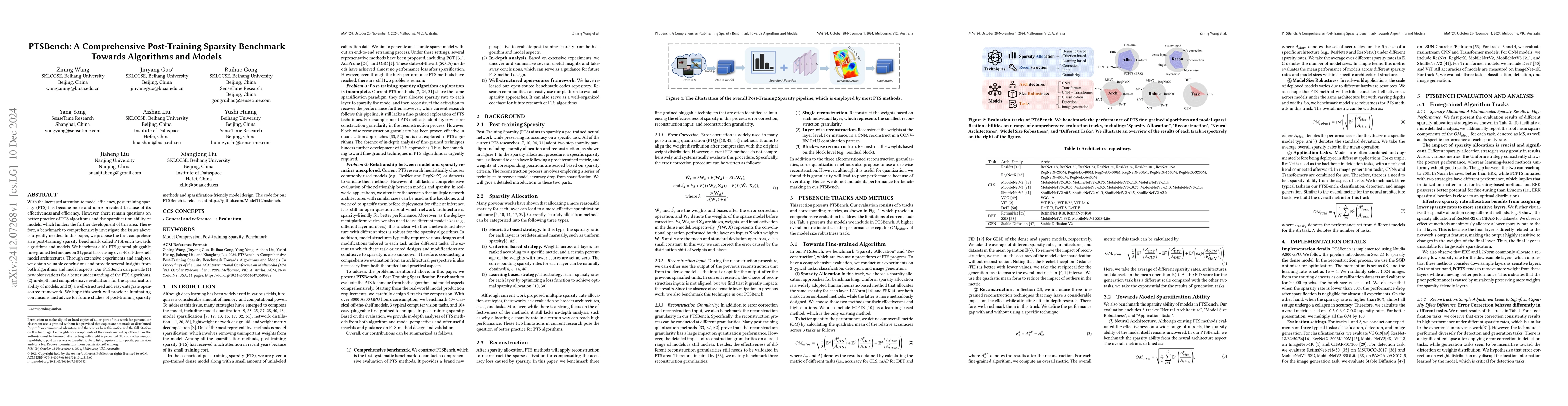 Thumbnail for PTSBench: A Comprehensive Post-Training Sparsity Benchmark Towards
  Algorithms and Models