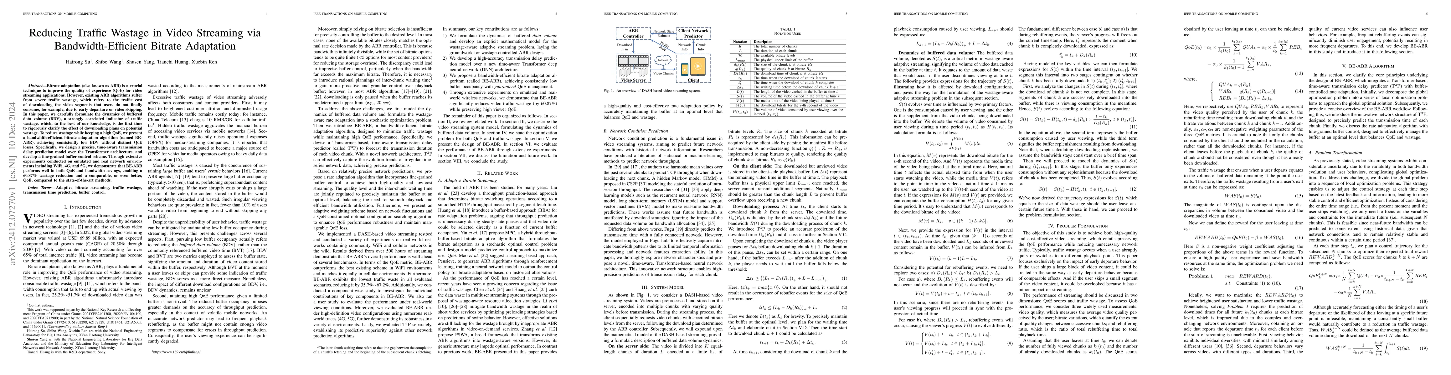 Thumbnail for Reducing Traffic Wastage in Video Streaming via Bandwidth-Efficient
  Bitrate Adaptation