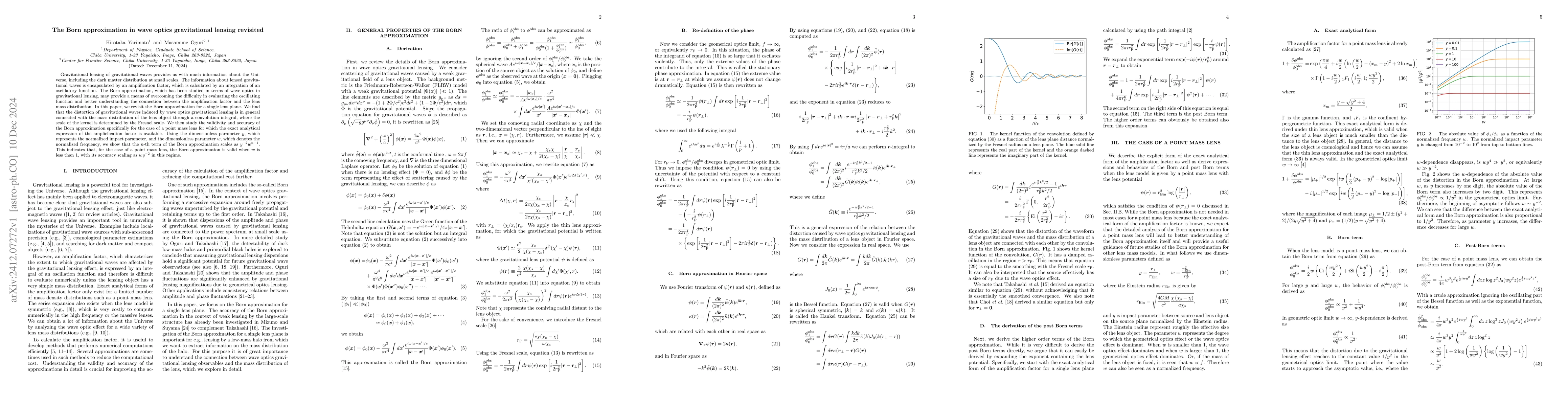 Thumbnail for The Born approximation in wave optics gravitational lensing revisited
