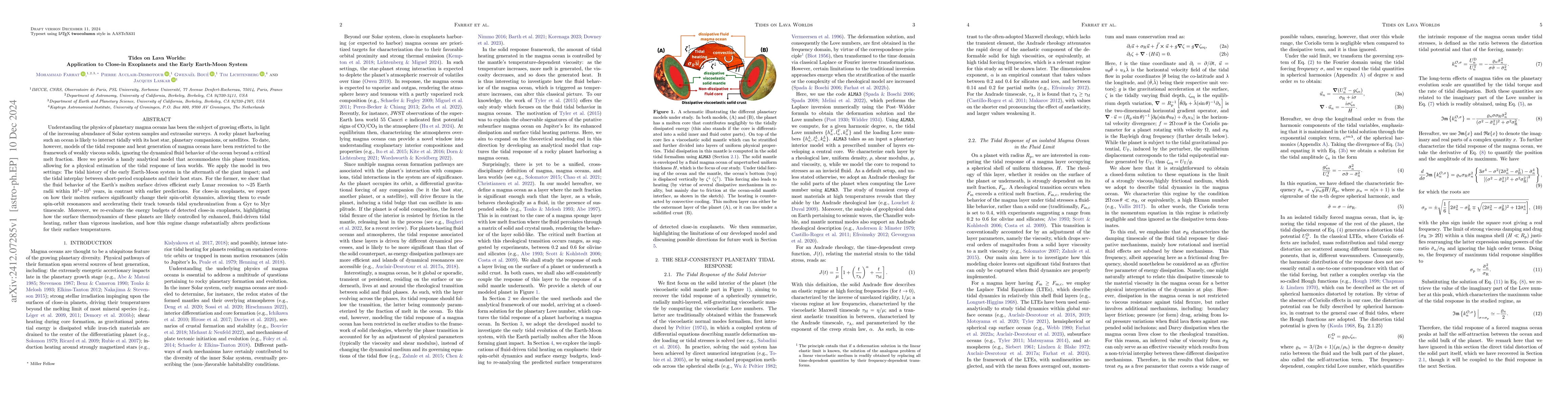 Thumbnail for Tides on Lava Worlds: Application to Close-in Exoplanets and the Early
  Earth-Moon System