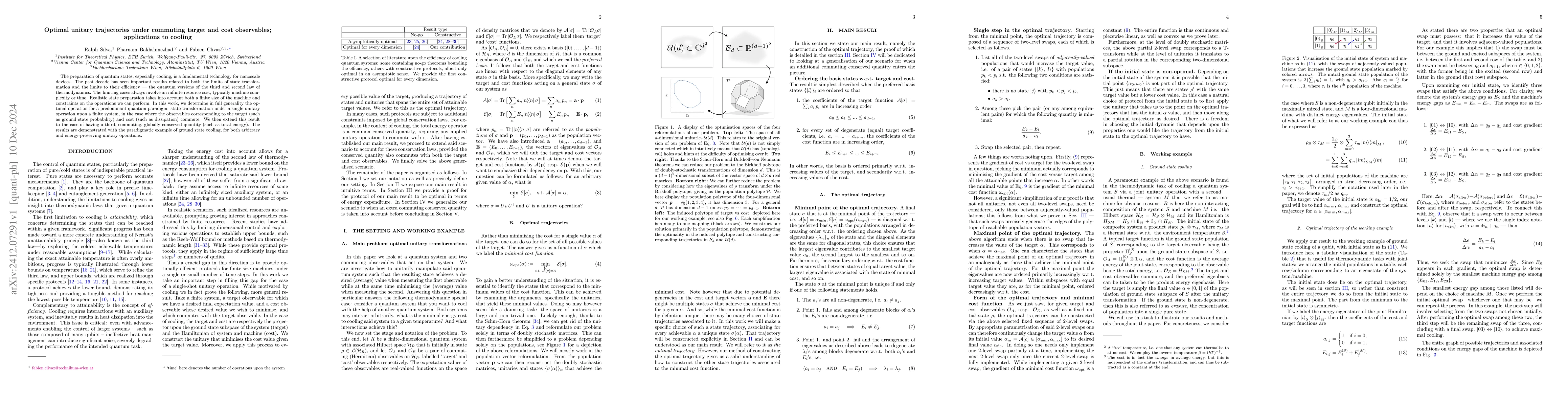 Thumbnail for Optimal unitary trajectories under commuting target and cost
  observables; applications to cooling