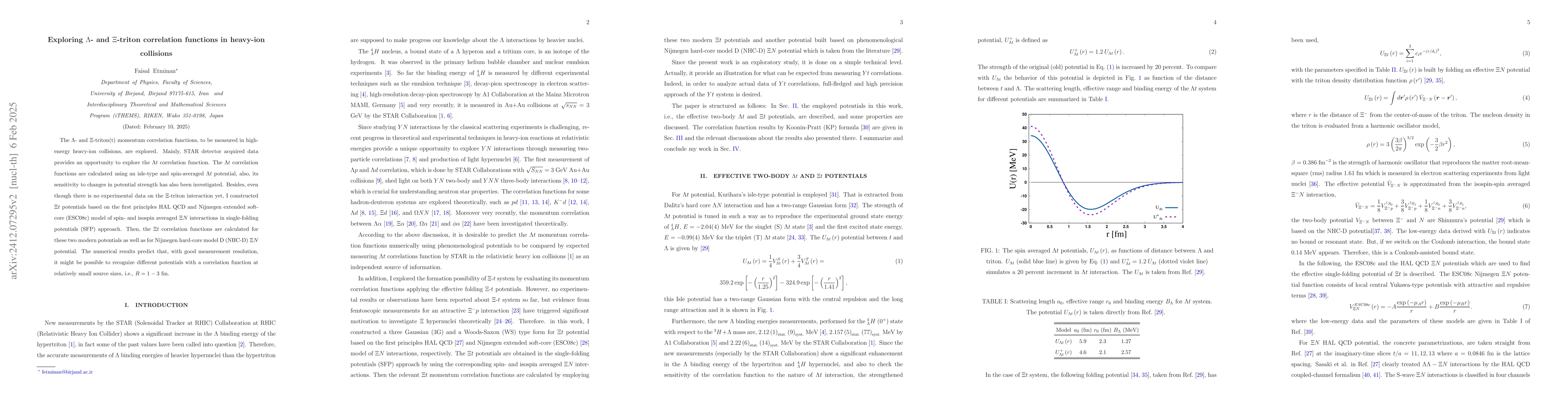 Thumbnail for Exploring $ Λ{\text-} $ and $ Ξ{\text -}$triton correlation
  functions in heavy-ion collisions