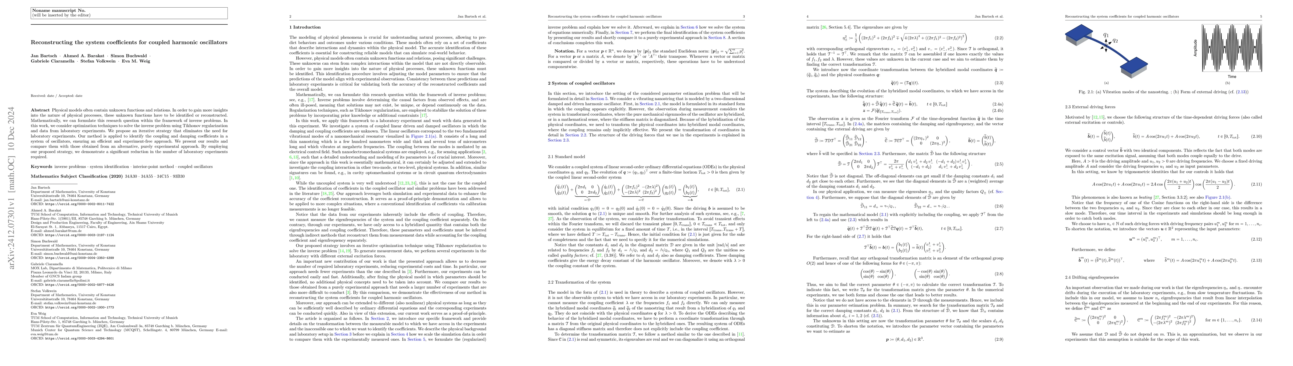 Thumbnail for Reconstructing the system coefficients for coupled harmonic oscillators