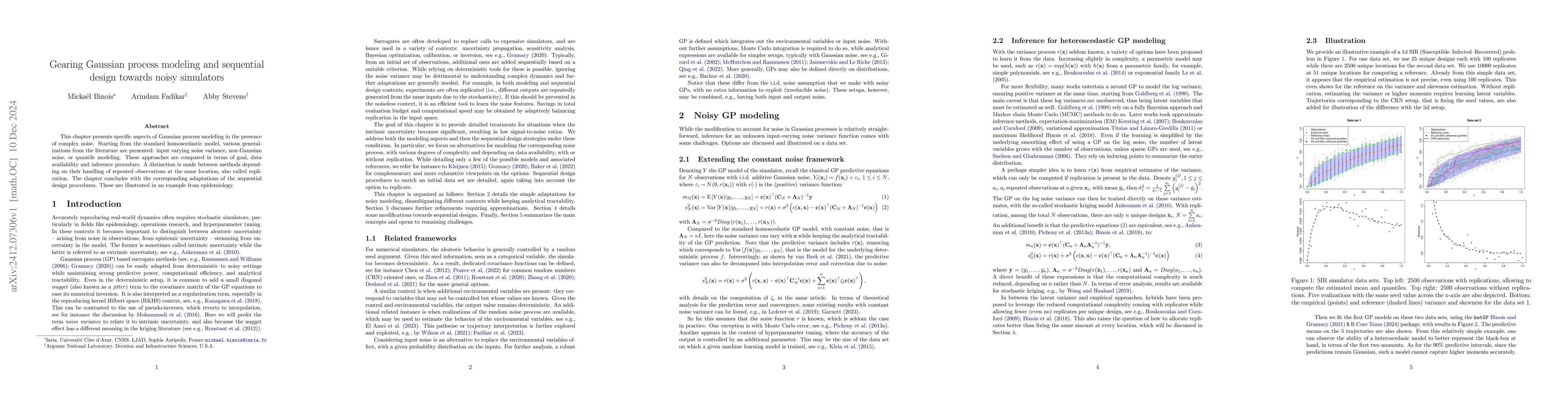 Thumbnail for Gearing Gaussian process modeling and sequential design towards
  stochastic simulators