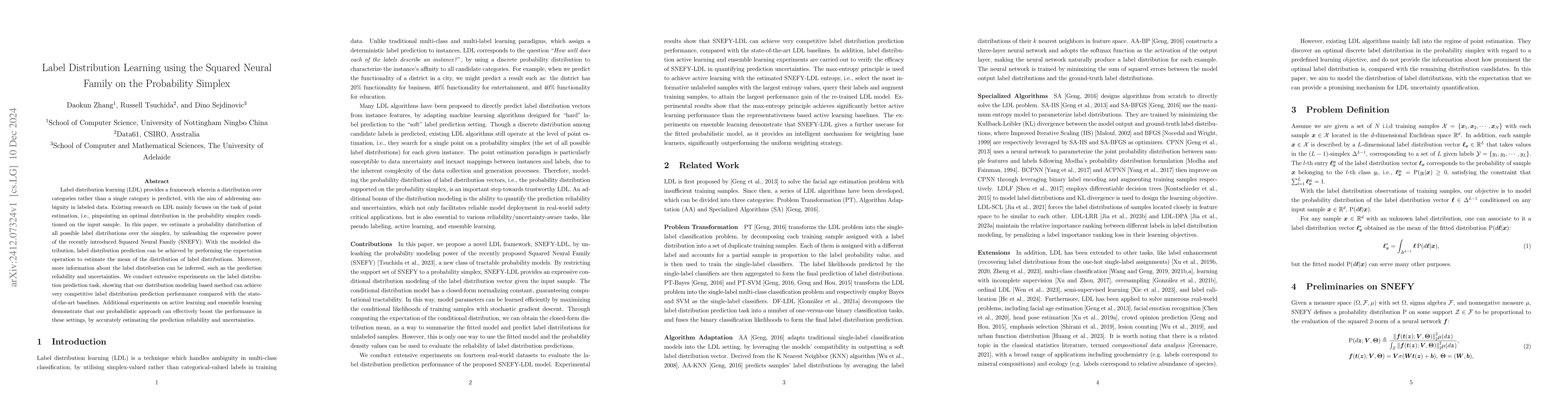 Thumbnail for Label Distribution Learning using the Squared Neural Family on the
  Probability Simplex