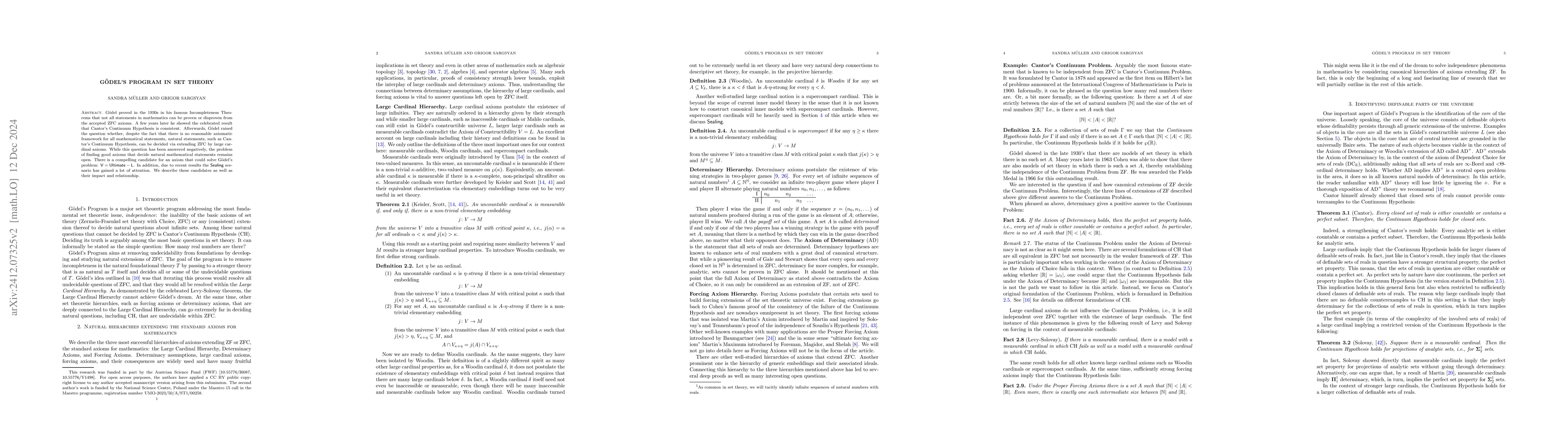 Thumbnail for Gödel's Program in Set Theory