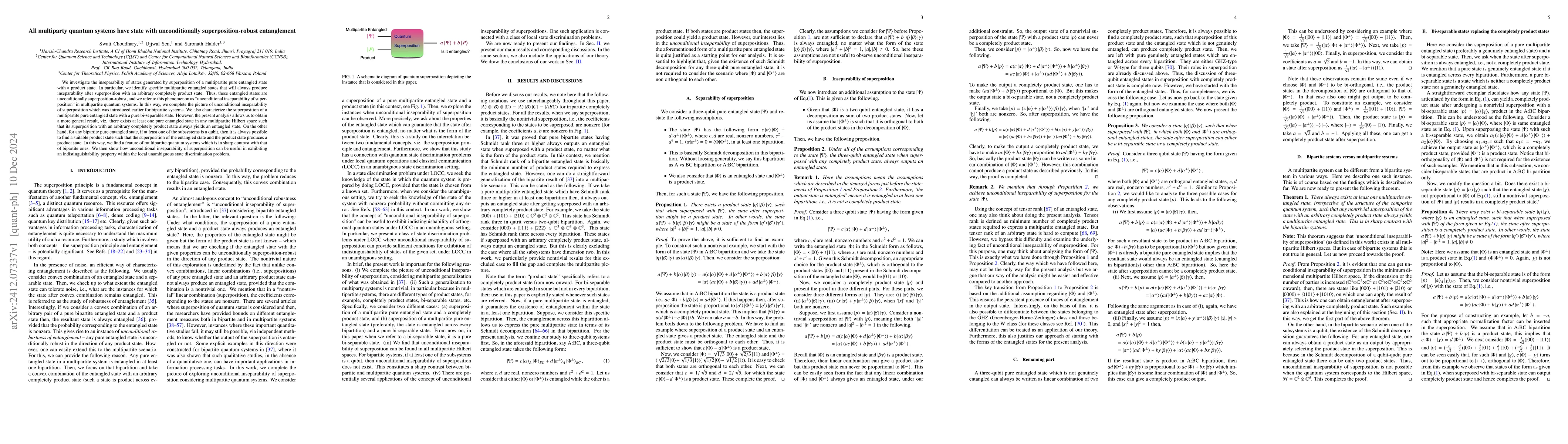 Thumbnail for All multiparty quantum systems have state with unconditionally
  superposition-robust entanglement