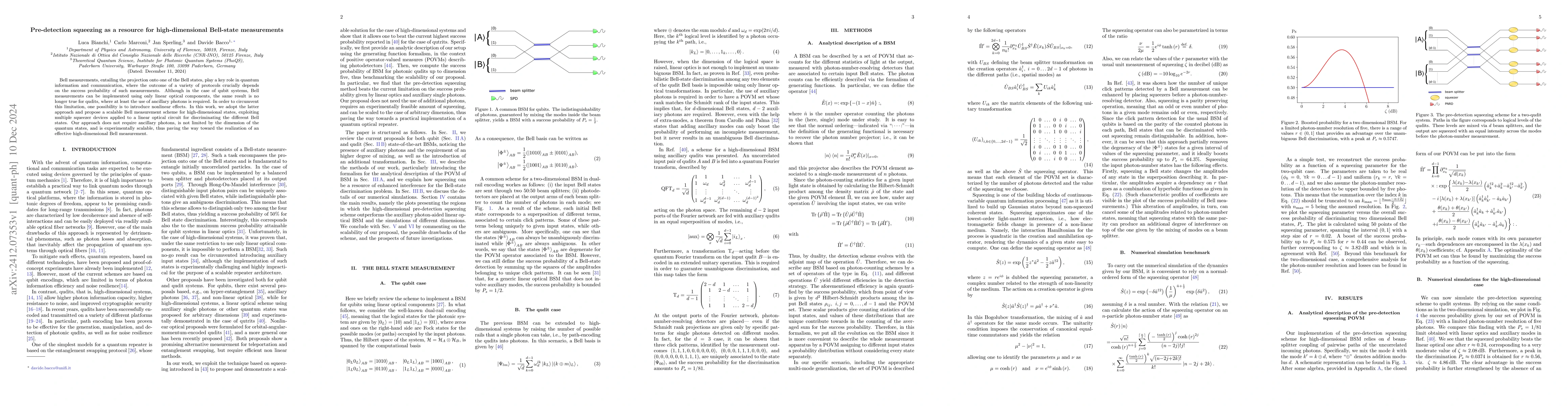 Thumbnail for Pre-detection squeezing as a resource for high-dimensional Bell-state
  measurements