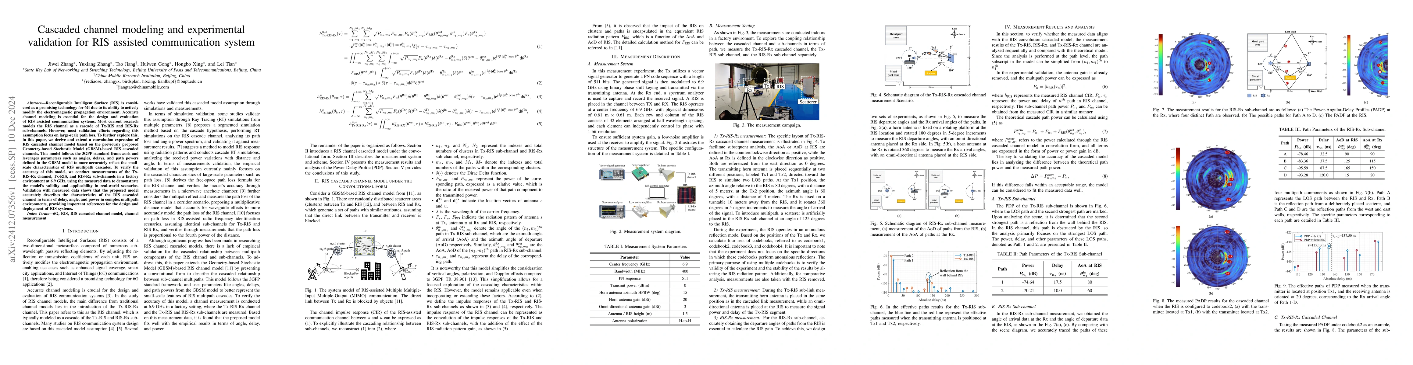 Thumbnail for Cascaded channel modeling and experimental validation for RIS assisted
  communication system