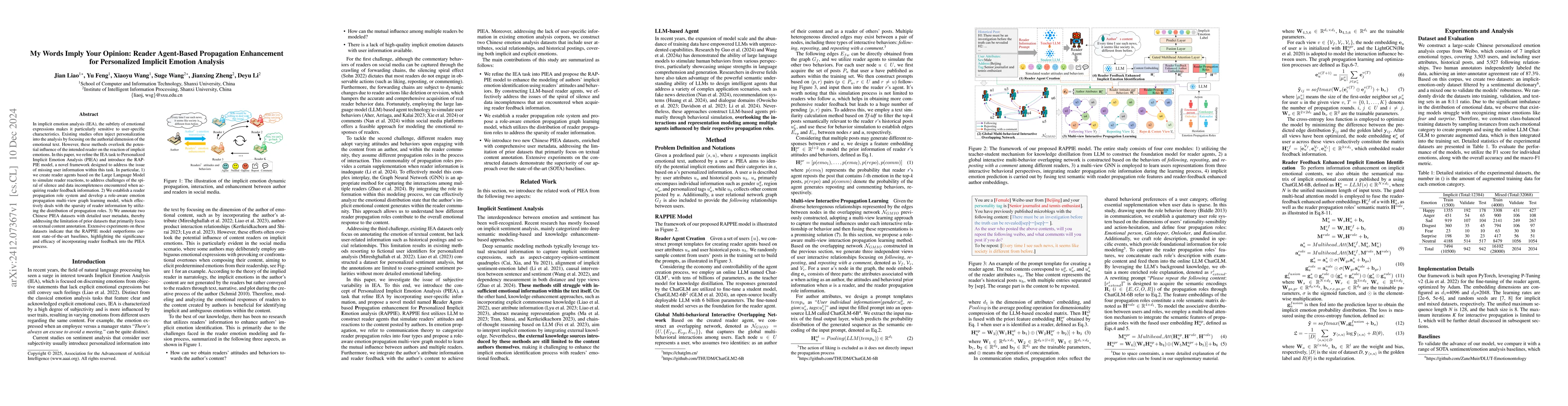 Thumbnail for My Words Imply Your Opinion: Reader Agent-Based Propagation Enhancement
  for Personalized Implicit Emotion Analysis