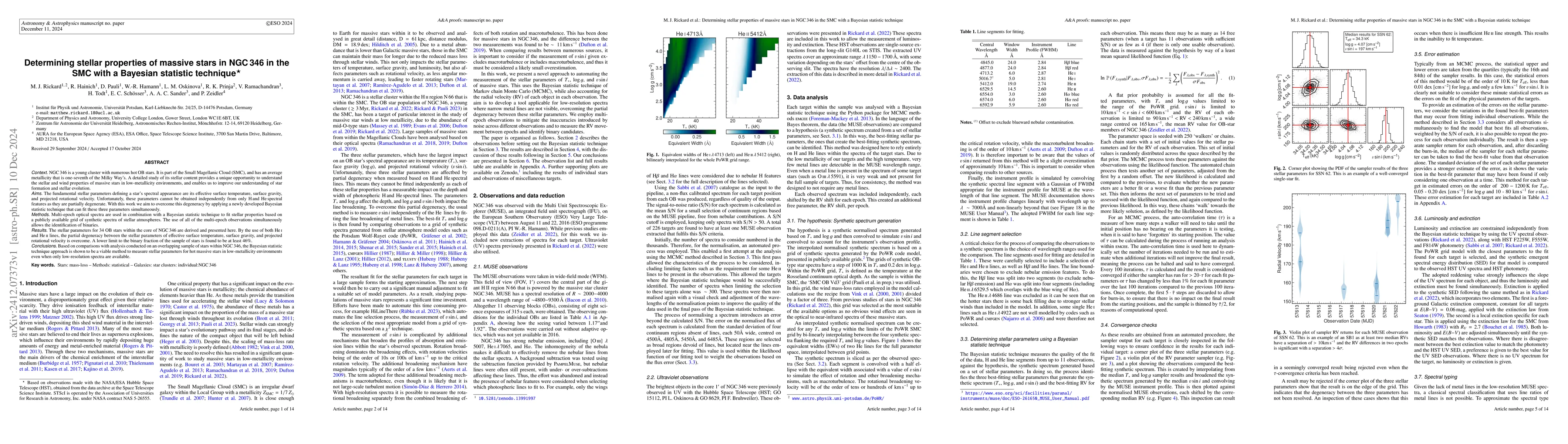 Thumbnail for Determining stellar properties of massive stars in NGC346 in the SMC
  with a Bayesian statistic technique