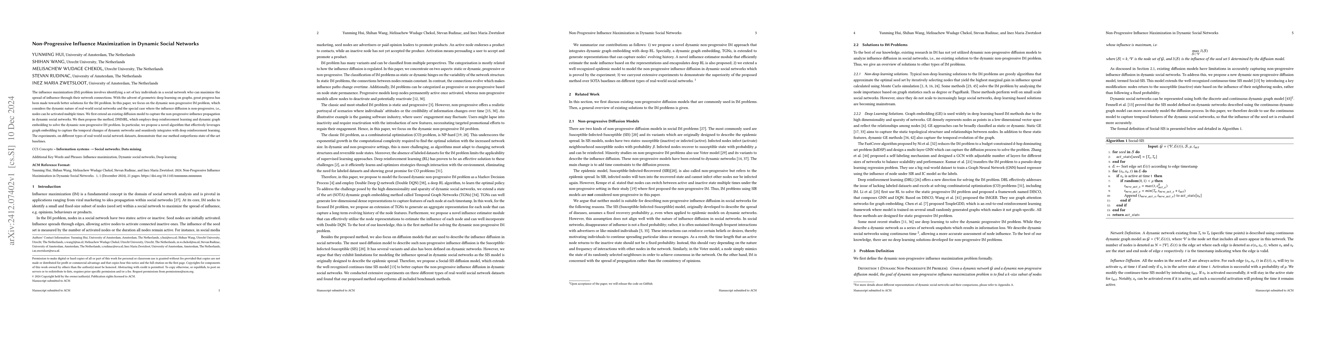 Thumbnail for Non-Progressive Influence Maximization in Dynamic Social Networks