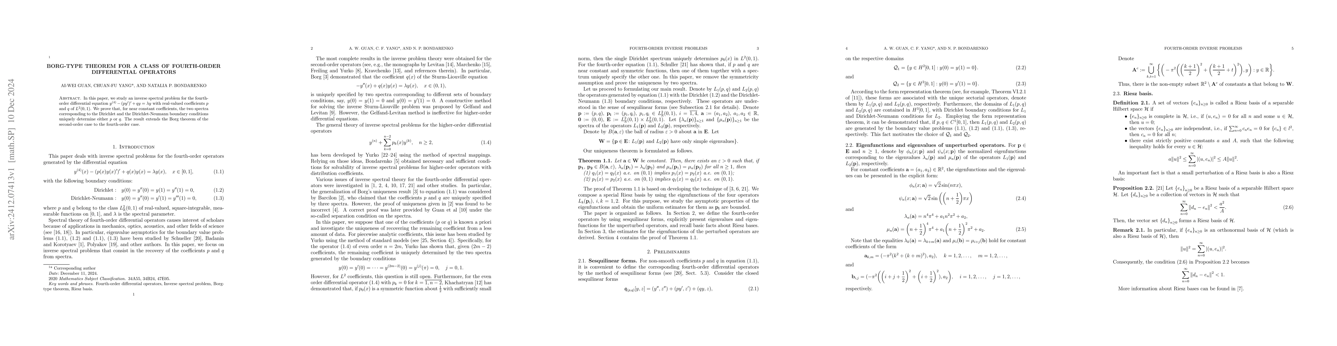 Thumbnail for Borg-type theorem for a class of fourth-order differential operators
