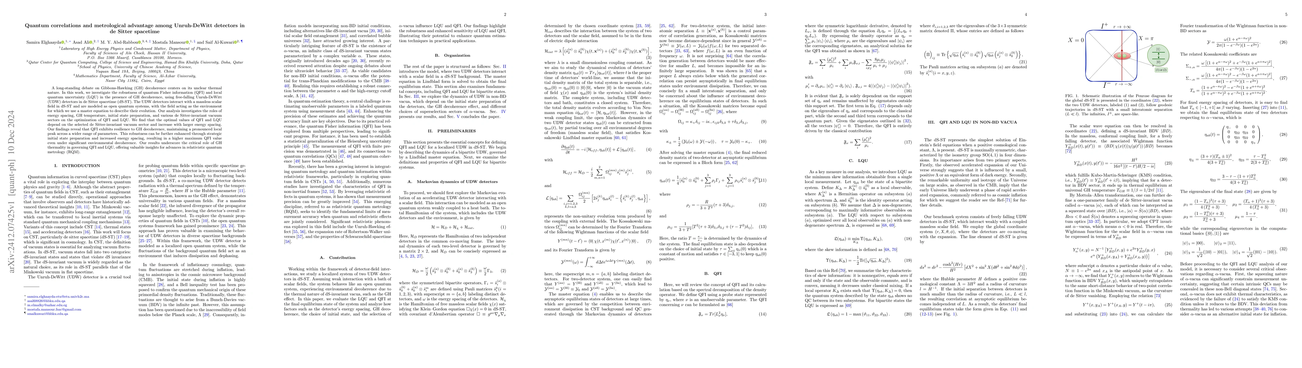 Thumbnail for Quantum correlations and metrological advantage among Unruh-DeWitt
  detectors in de Sitter spacetime