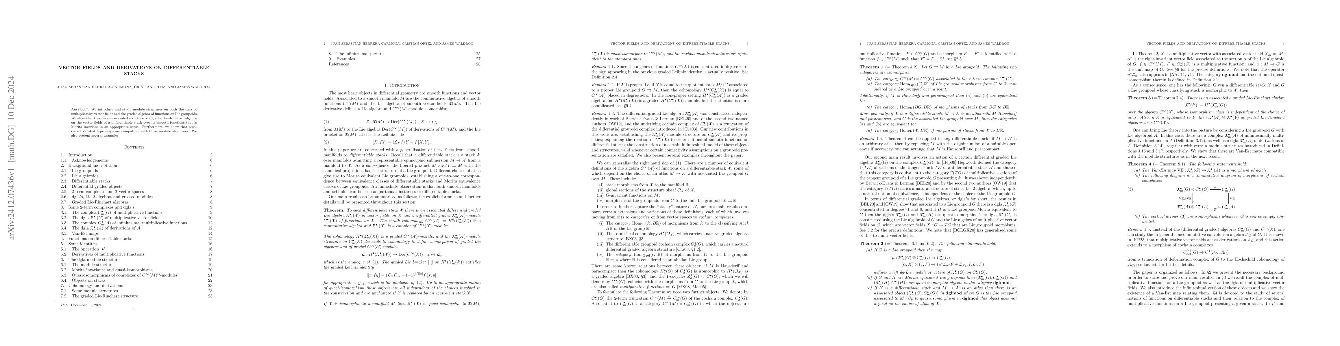 Thumbnail for Vector fields and derivations on differentiable stacks