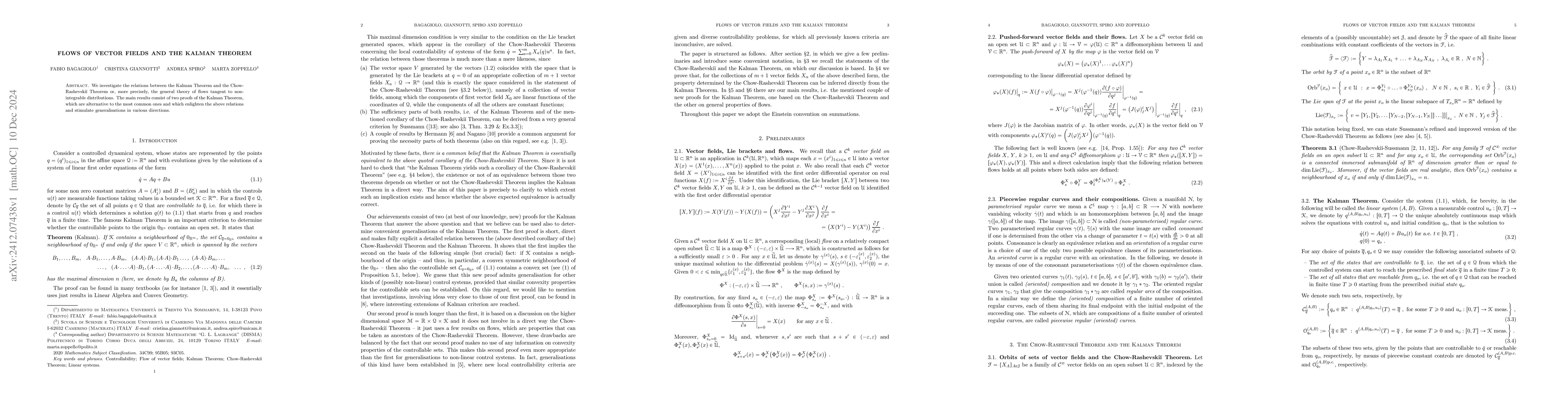 Thumbnail for Flows of vector fields and the Kalman Theorem