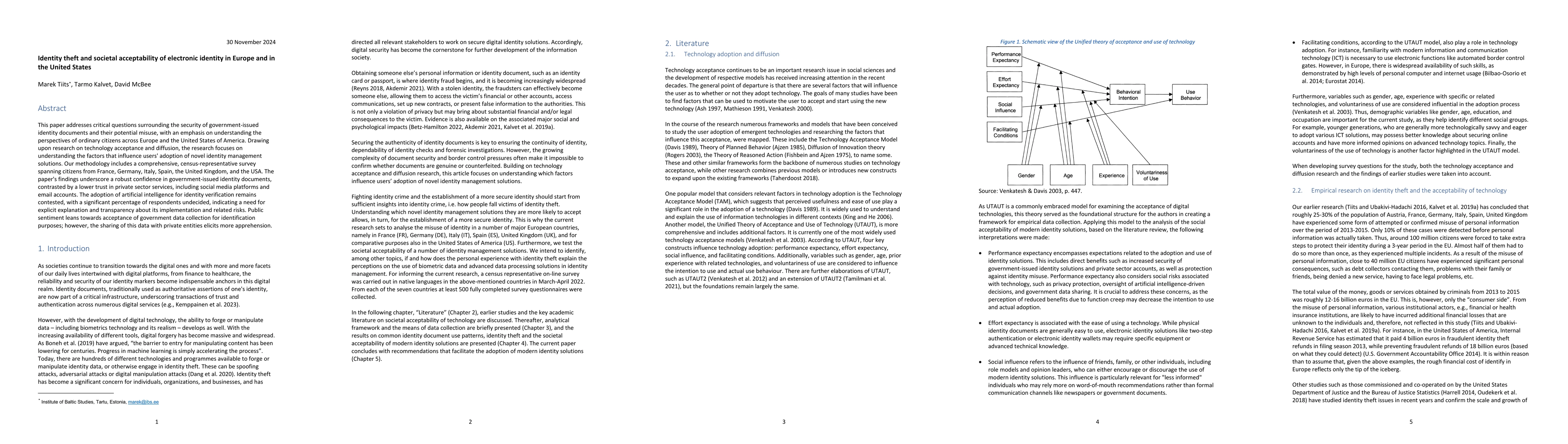 Thumbnail for Identity theft and societal acceptability of electronic identity in
  Europe and in the United States