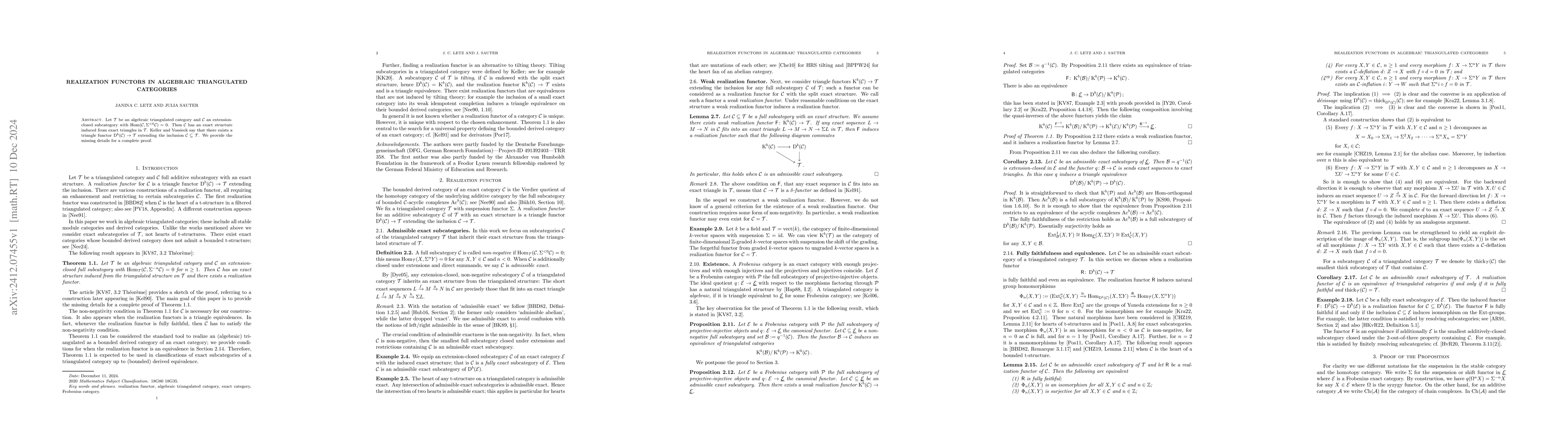 Thumbnail for Realization functors in algebraic triangulated categories