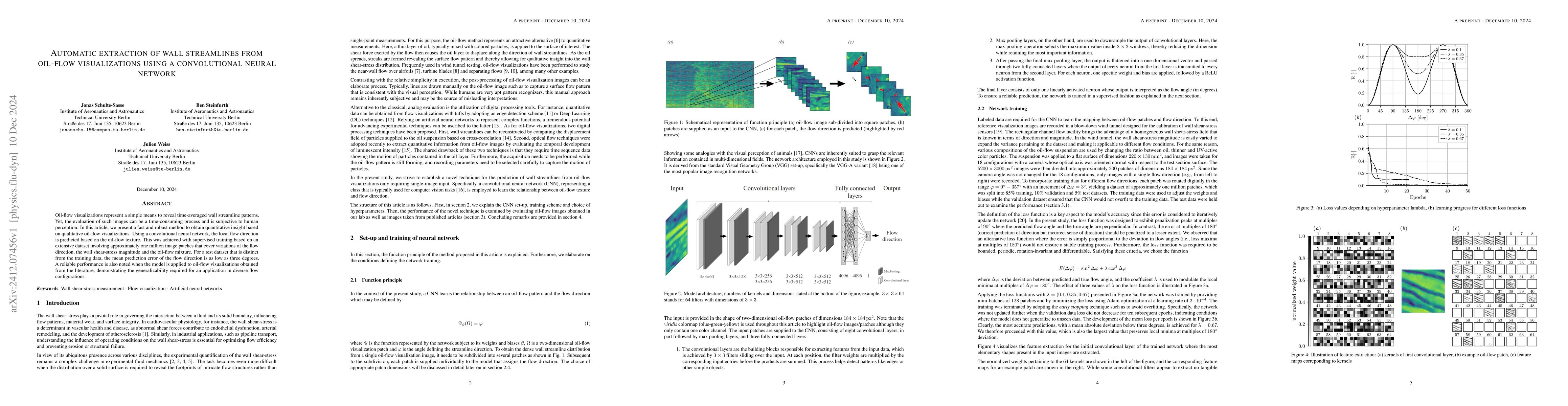 Thumbnail for Automatic extraction of wall streamlines from oil-flow visualizations
  using a convolutional neural network