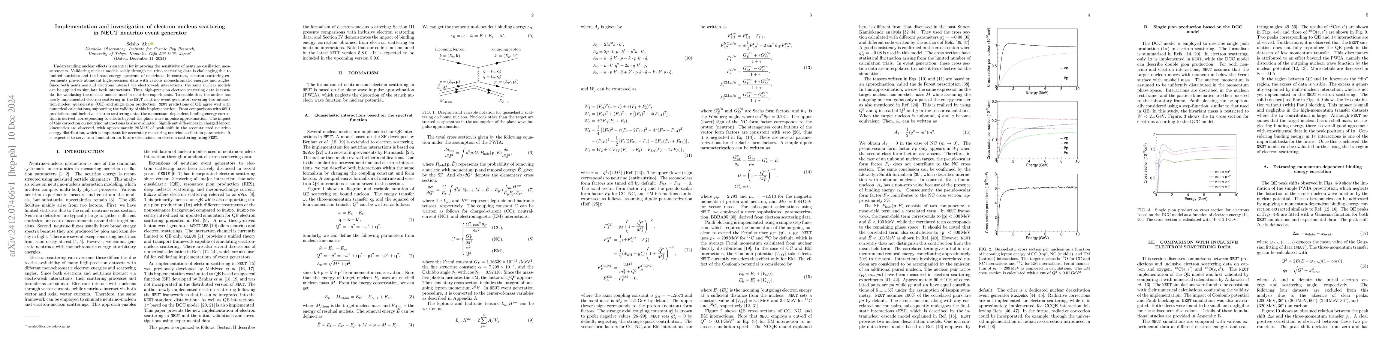 Thumbnail for Implementation and investigation of electron-nucleus scattering in NEUT
  neutrino event generator
