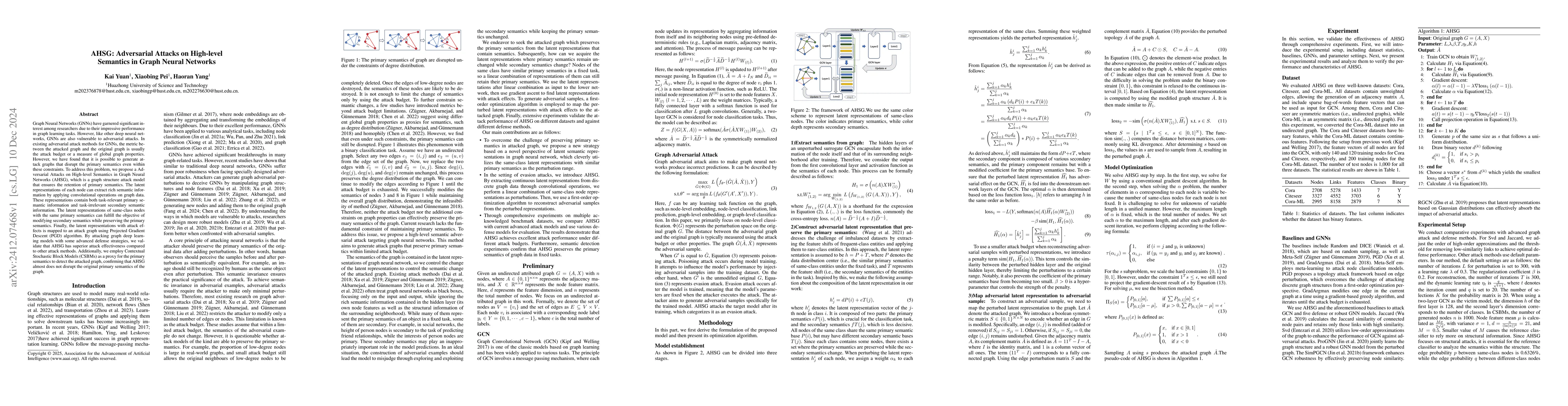 Thumbnail for AHSG: Adversarial Attacks on High-level Semantics in Graph Neural
  Networks