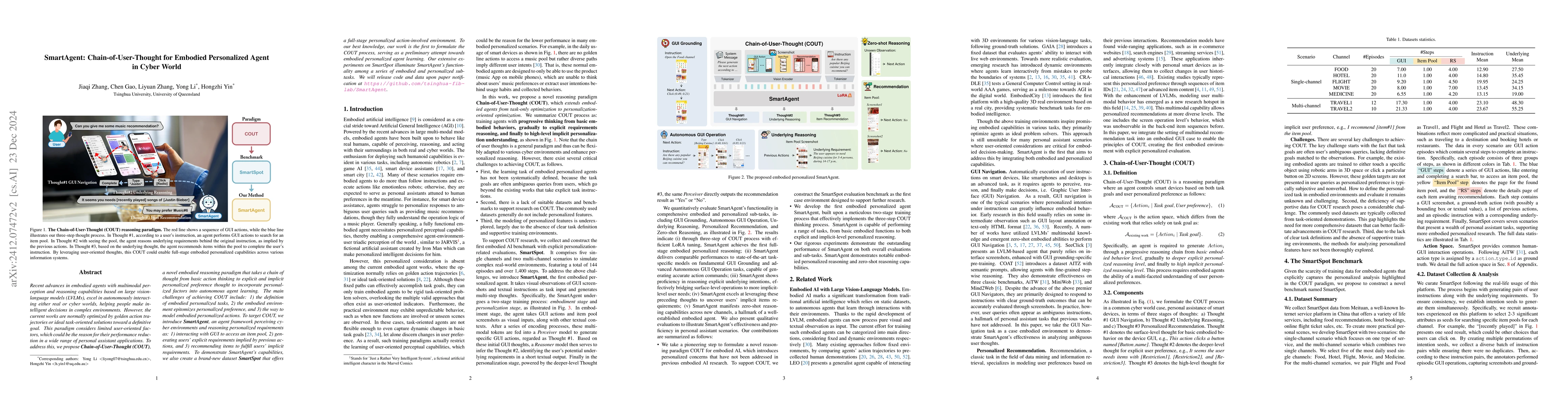 Thumbnail for SmartAgent: Chain-of-User-Thought for Embodied Personalized Agent in
  Cyber World