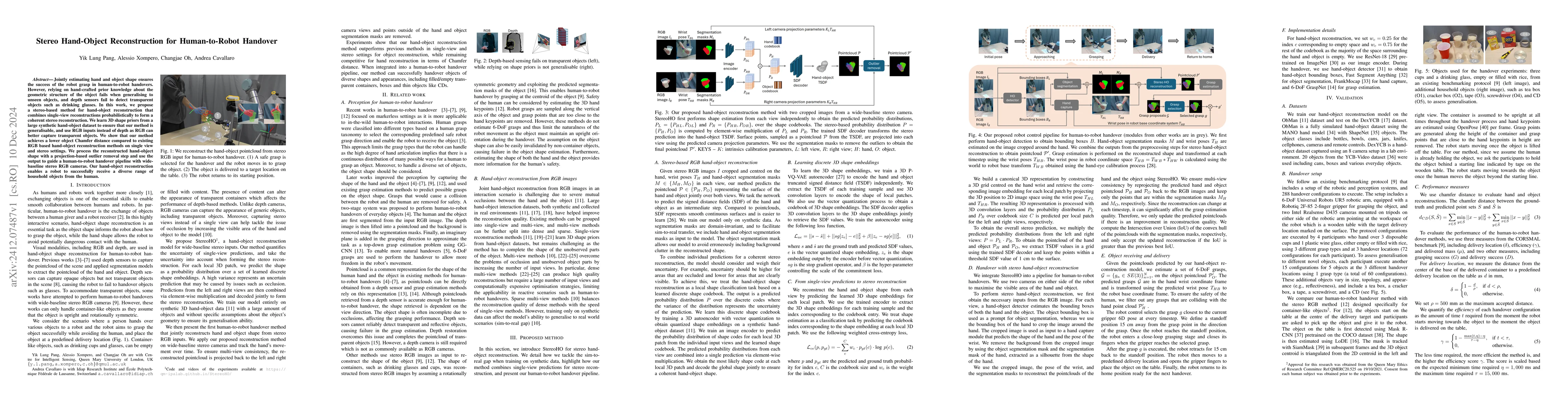 Thumbnail for Stereo Hand-Object Reconstruction for Human-to-Robot Handover