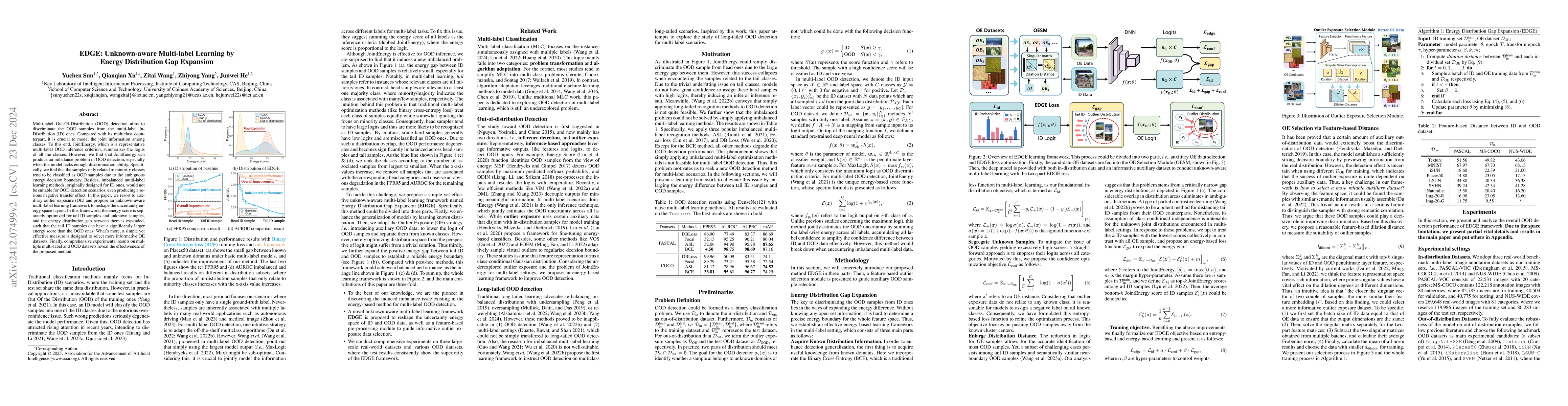 Thumbnail for EDGE: Unknown-aware Multi-label Learning by Energy Distribution Gap
  Expansion