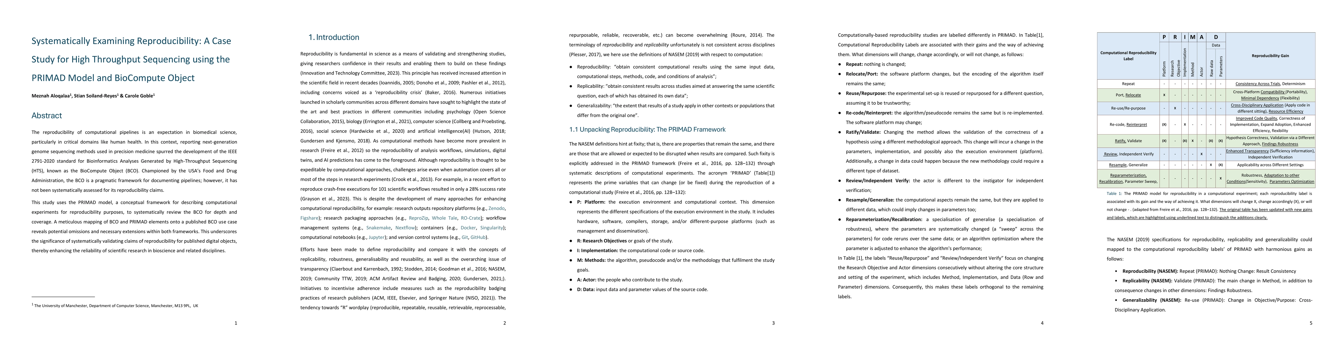 Thumbnail for Systematically Examining Reproducibility: A Case Study for High
  Throughput Sequencing using the PRIMAD Model and BioCompute Object