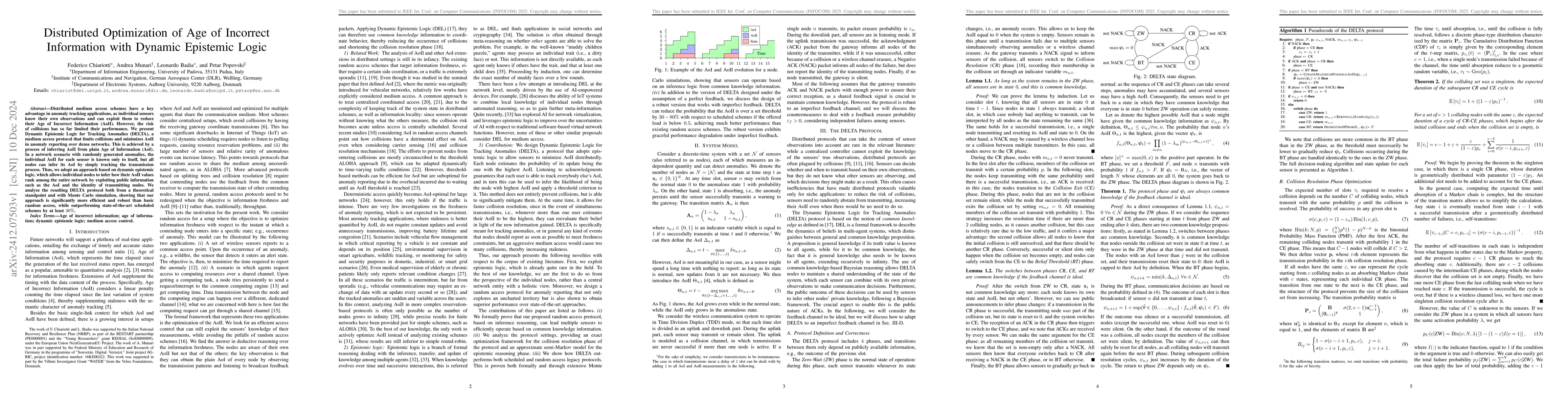 Thumbnail for Distributed Optimization of Age of Incorrect Information with Dynamic
  Epistemic Logic