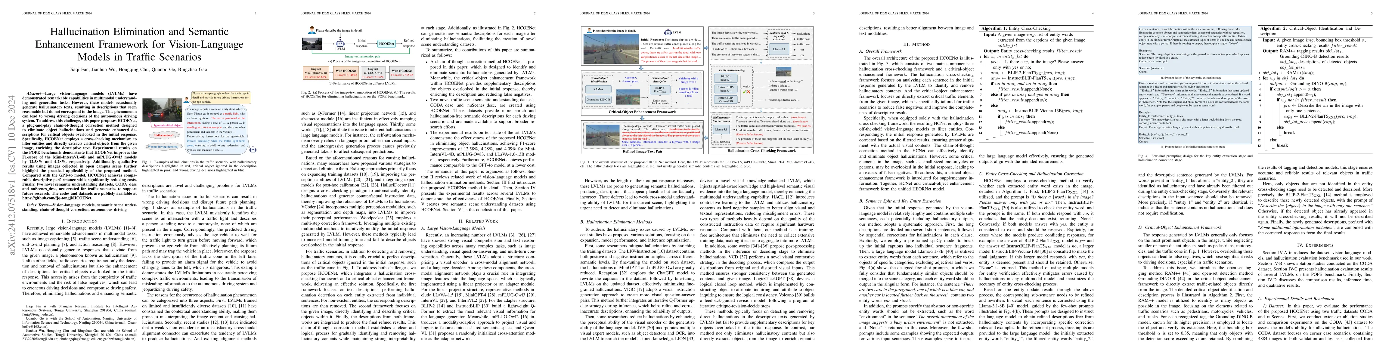 Thumbnail for Hallucination Elimination and Semantic Enhancement Framework for
  Vision-Language Models in Traffic Scenarios