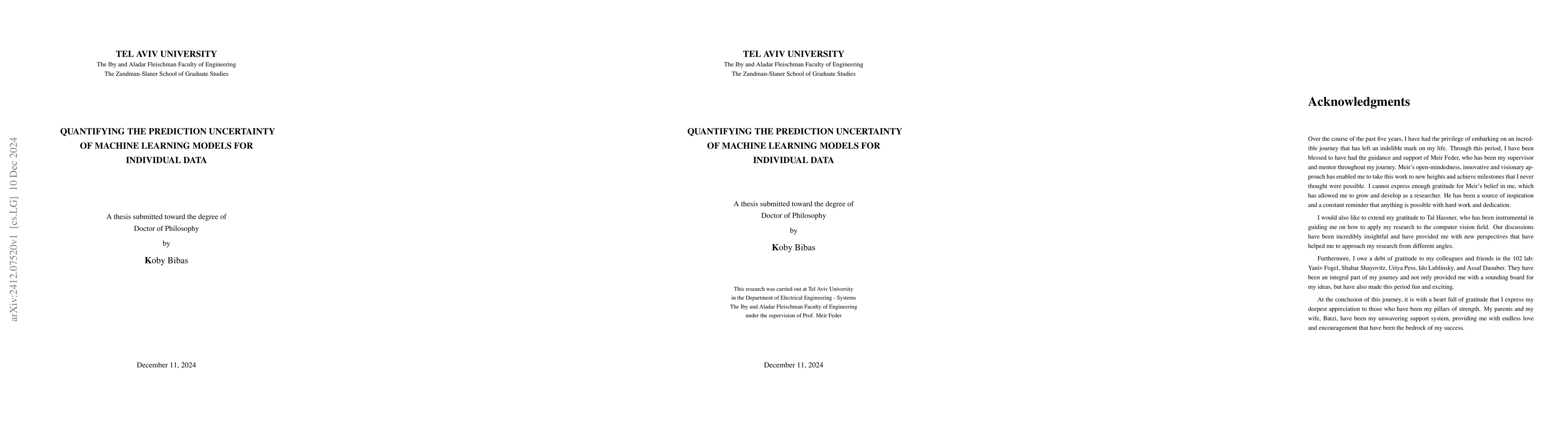 Thumbnail for Quantifying the Prediction Uncertainty of Machine Learning Models for
  Individual Data