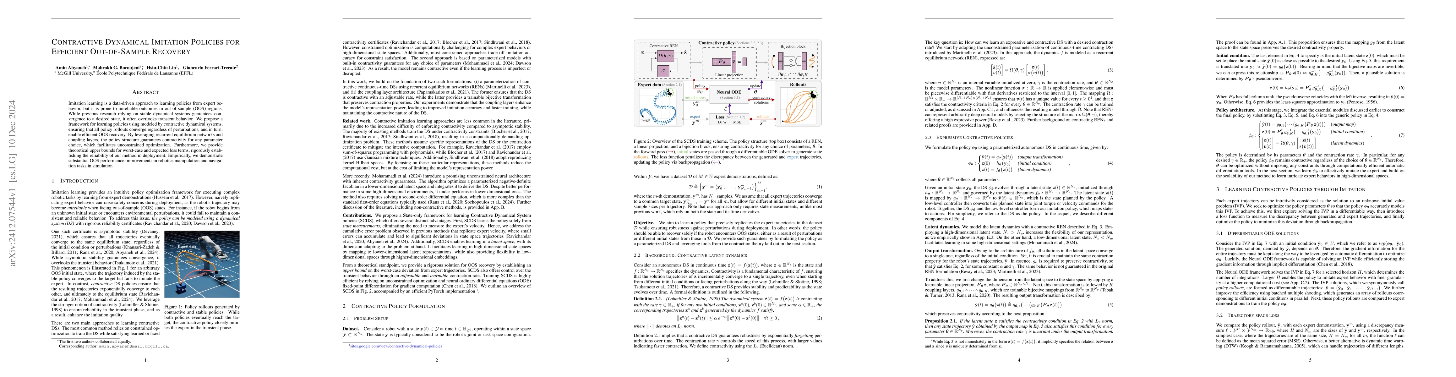 Thumbnail for Contractive Dynamical Imitation Policies for Efficient Out-of-Sample
  Recovery