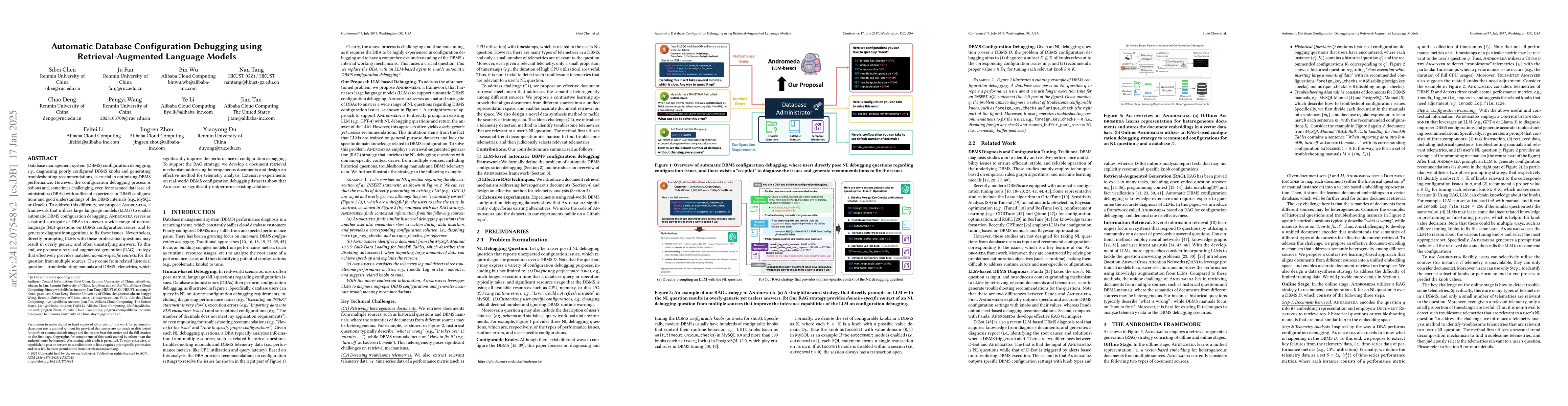 Thumbnail for Automatic Database Configuration Debugging using Retrieval-Augmented
  Language Models
