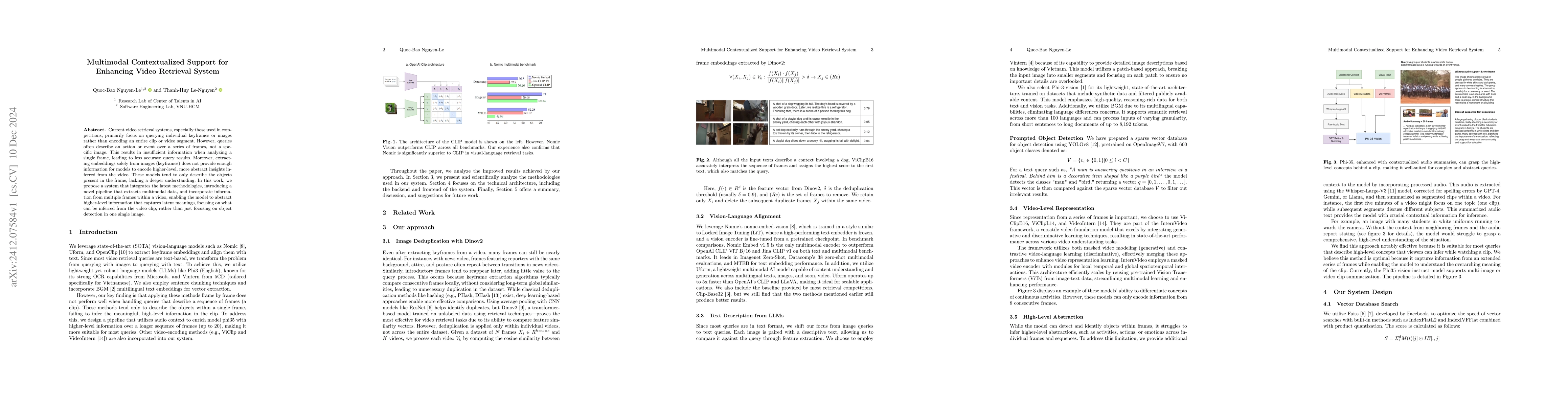 Thumbnail for Multimodal Contextualized Support for Enhancing Video Retrieval System